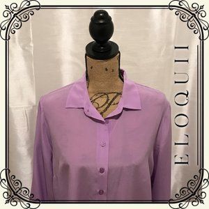 NWT - Eloquii purple button down shirt